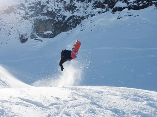 Tyson snowboarding