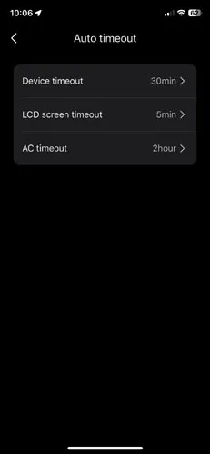 Auto timeout