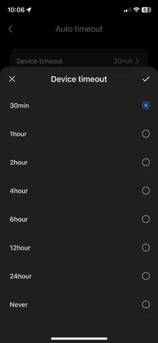 Device timeout