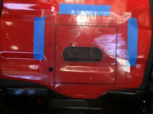 Intake/exhaust hole cut