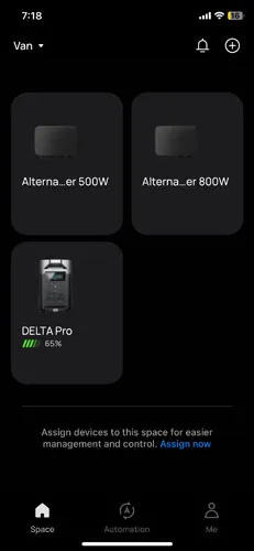 Screenshot of EcoFlow app