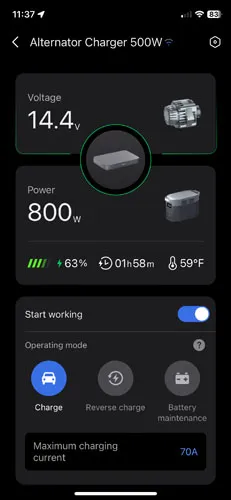 Screenshot of EcoFlow app